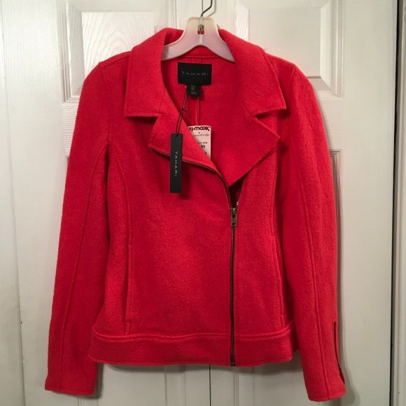 Tahari Jackets & Blazers - Tahari Wool Blend Moto Jacket Size Small